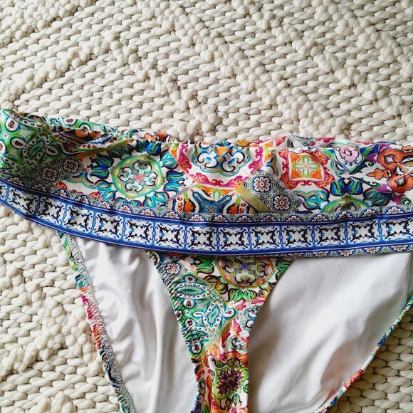 LAST CHANCE-Nanette Lepore Hipster Bikini Bottom Resort Coastal Swim Sz Large - Picture 1 of 6